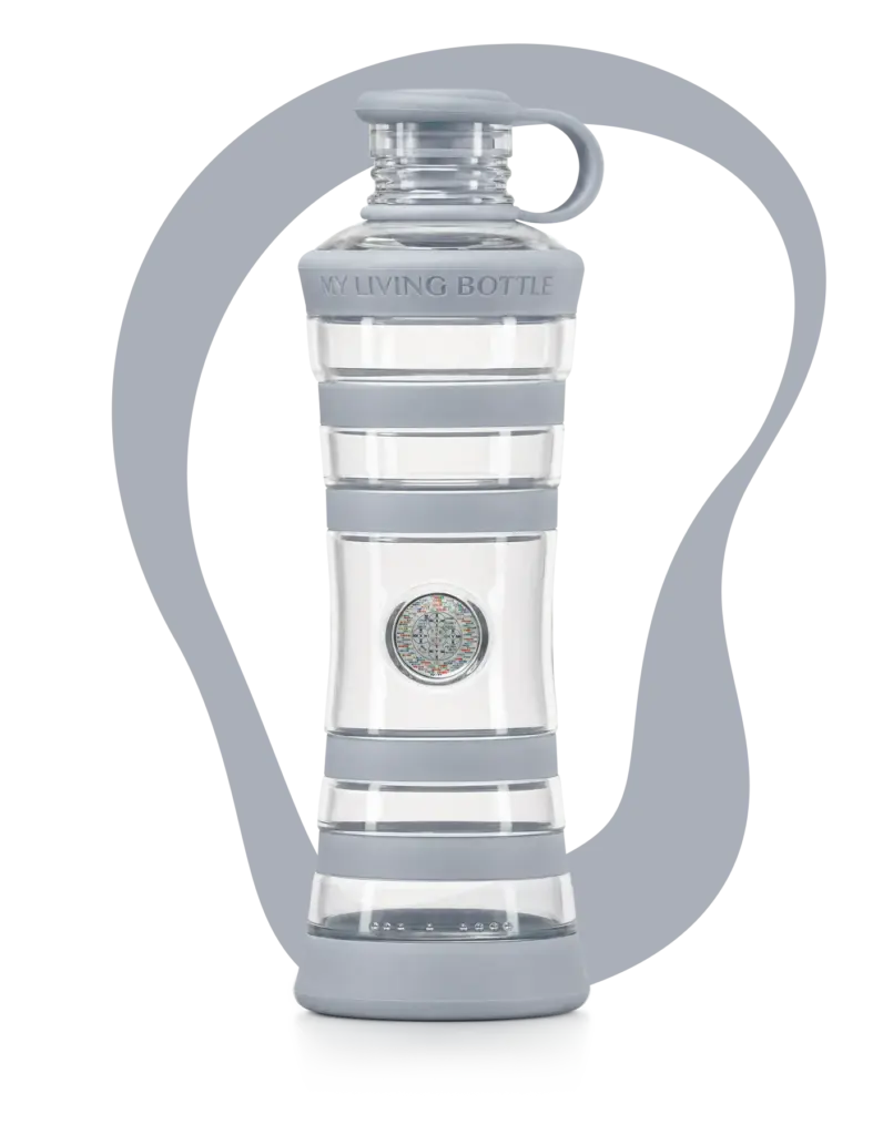 bouteille VIREA Essentiel gris pour informer et redynamiser votre eau