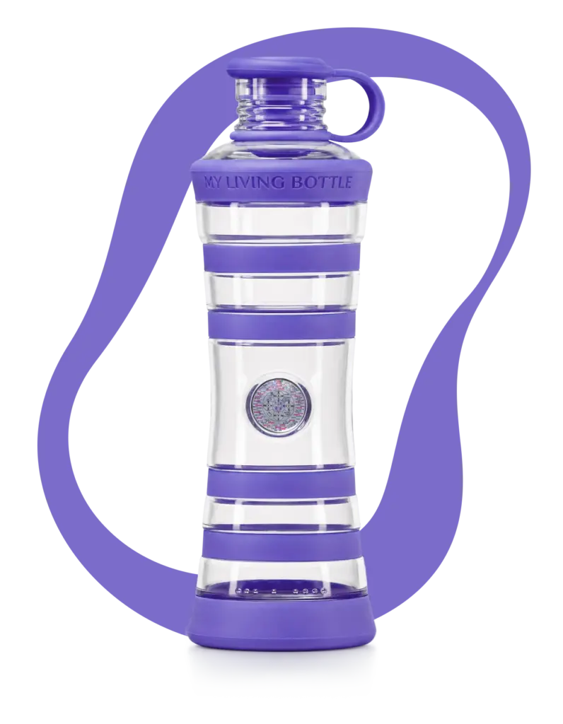 bouteille VIREA Plénitude violet pour informer et redynamiser votre eau