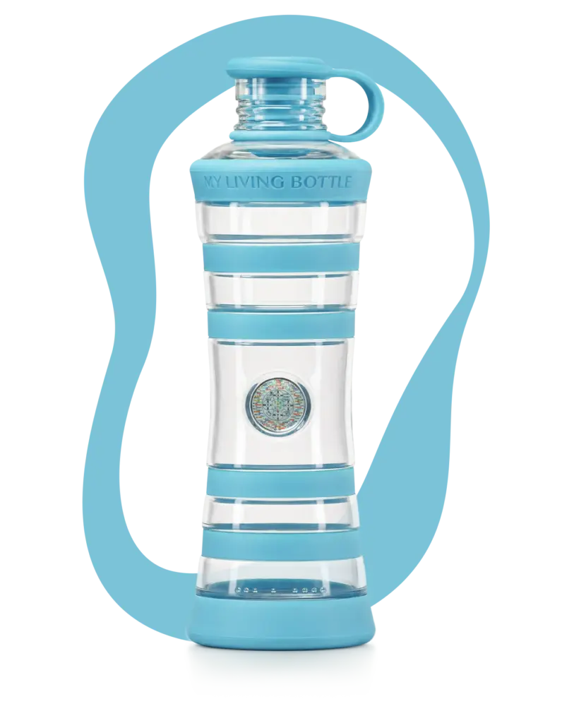 bouteille VIREA Souffle bleu turquoise pour informer et redynamiser votre eau