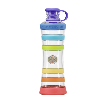 Bouteille Viréa One Unité en verre avec bandes multicolores – nouvelle bouteille i9 Chakras